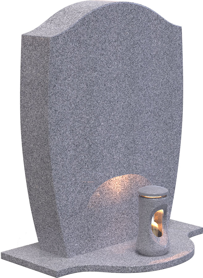 Secura - Elegant gravstein som er helpolert på alle kanter. Buet sokkel ...